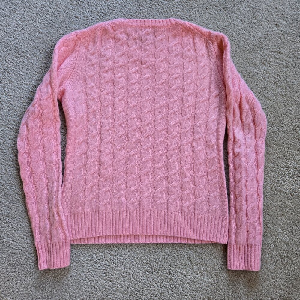 Pink Cable Knit 100% Cashmere Sweater RUNS SMALL - Picture 5 of 5